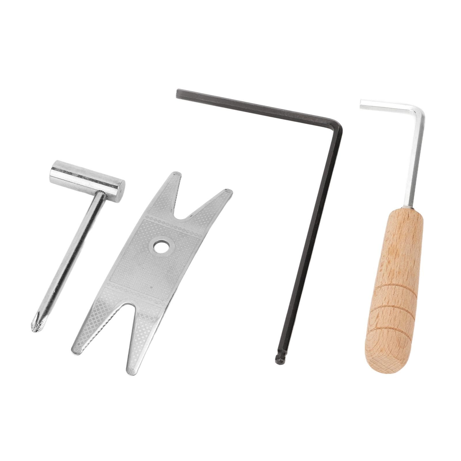 4Pcs Guitar Repairing Tool Set Wooden Handle Hex Guitar Wrench Knob Socket Wrench High Hardness