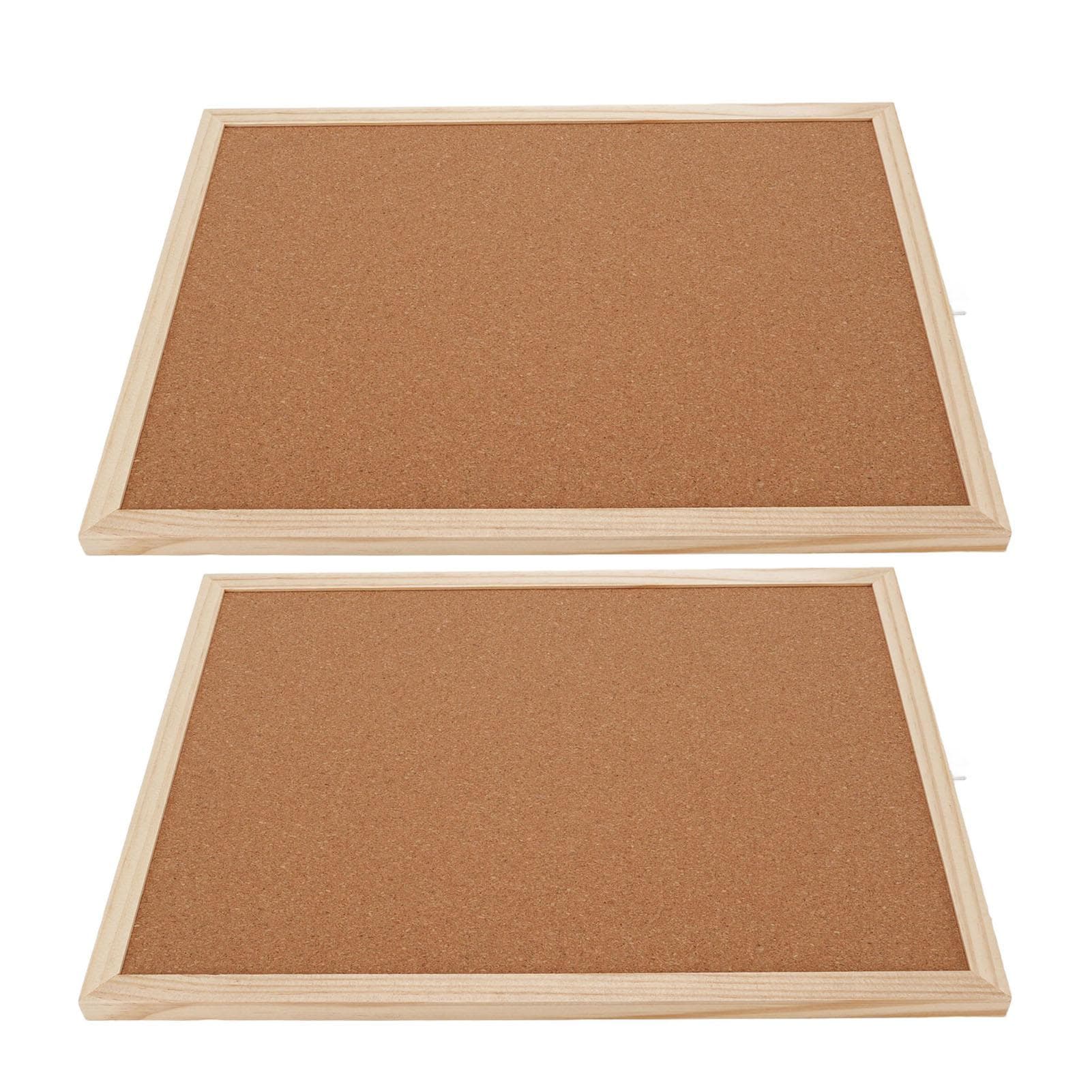 2Pcs Cork Boards 30x40cm with Wooden Frame Office Walls Decorative Hanging Pin Notice Memo Bulletin