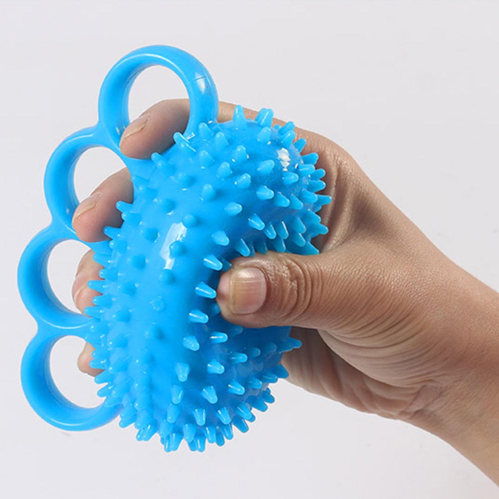 Grip Ball 4 Finger Exerciser Grip Strengthener Safe TPR Hand Strength Rehabilitation Ball for Elder blue