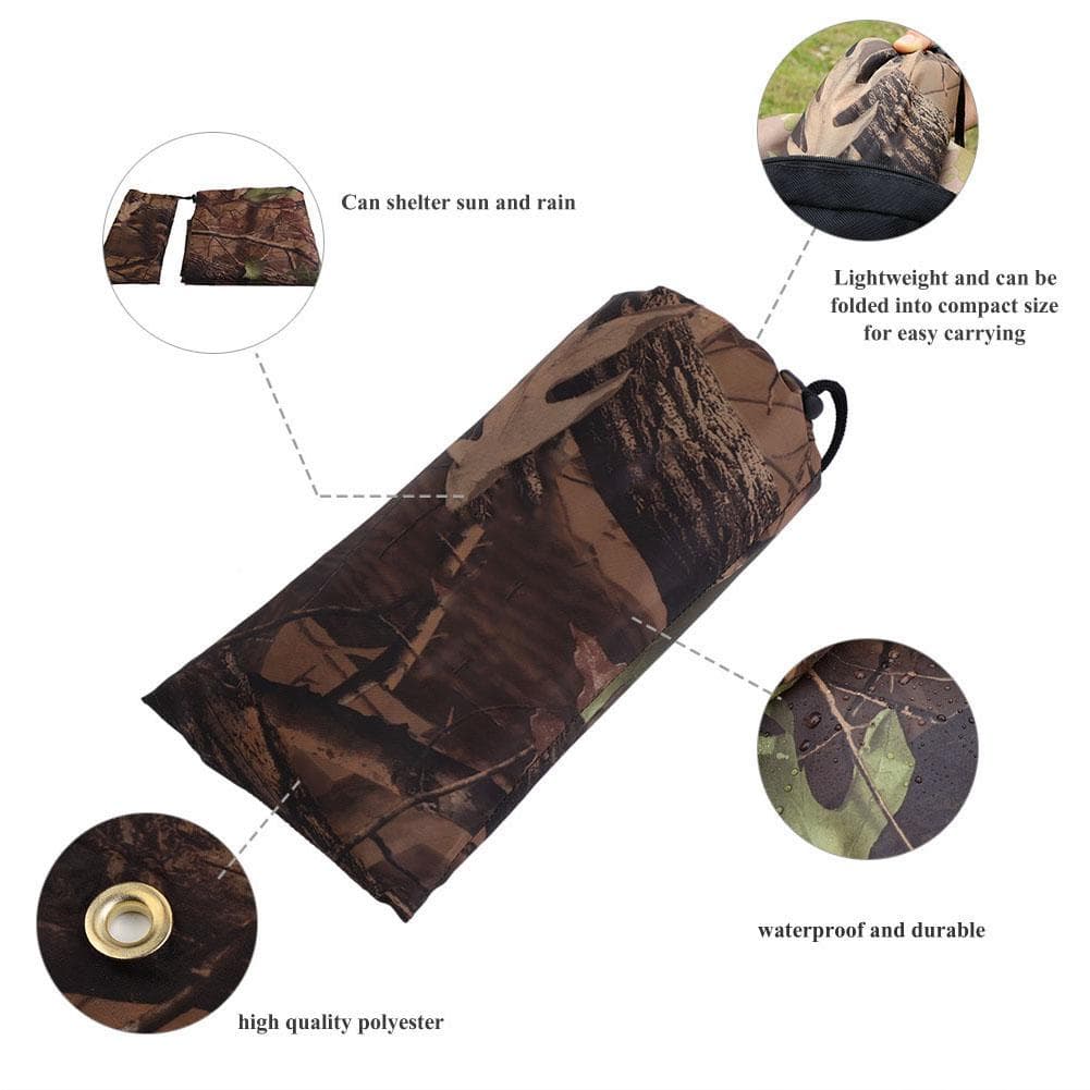 Waterproof Army Camo Tent Tarp Sheet Canopy Awning Rain Cover (2 x 2m)