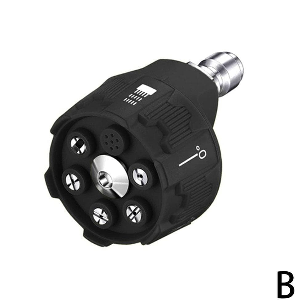 High Pressure Washer Spray Nozzle 6 In 1 Watering Rinse Soap Nozzle Tip Garden Home Cleaning Tool Universal black