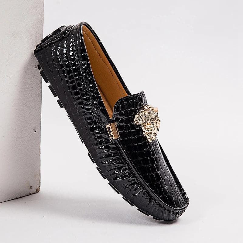 Ladies Moccasin Loafers Casual Shoes High Quality Men's Leather Shoes Snake Pea Shoes Spring Summer Leather waterproof 43