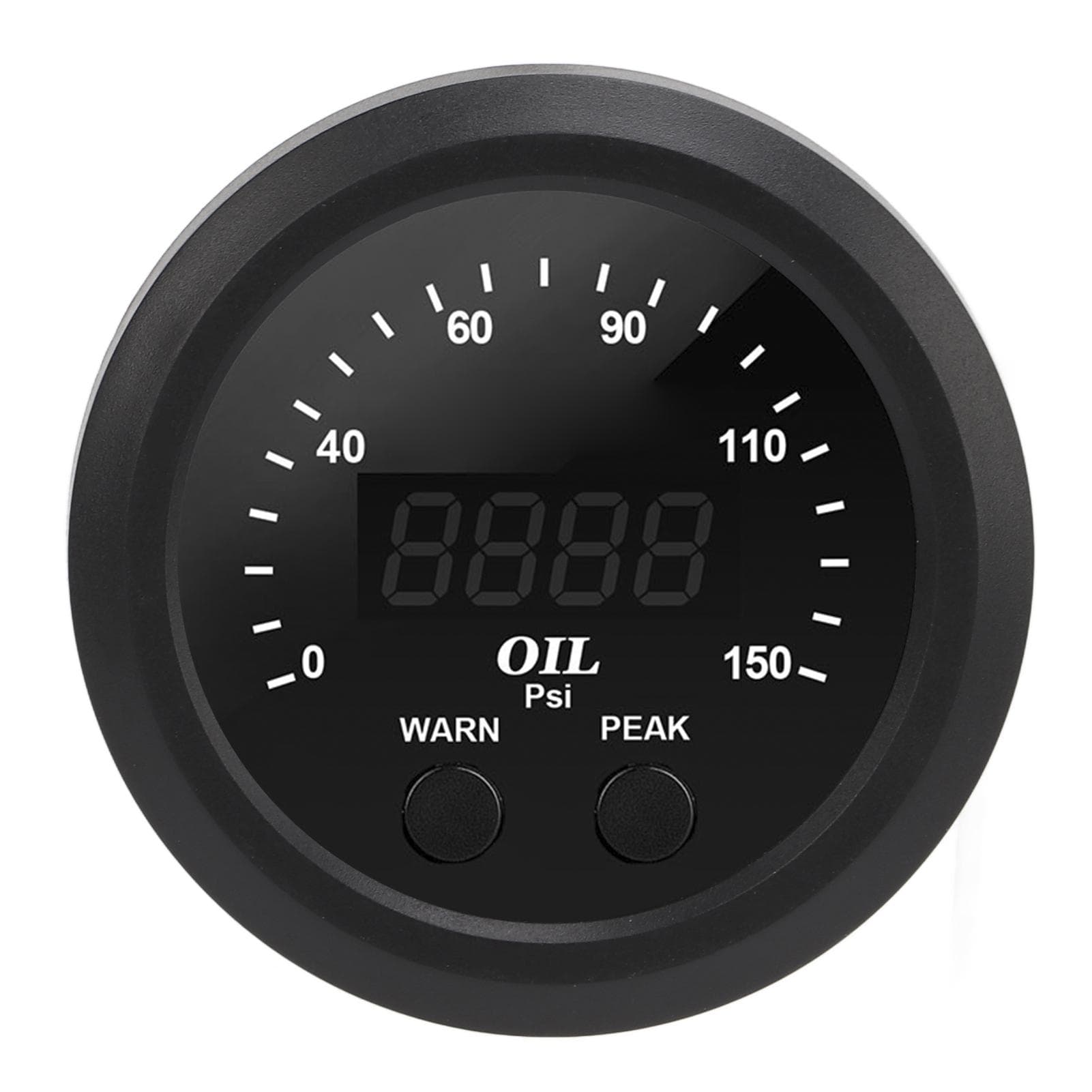 Oil Pressure Gauge Car Modification Ultraslim 2?116in 52mm 150PSI Red LED White Background Oil