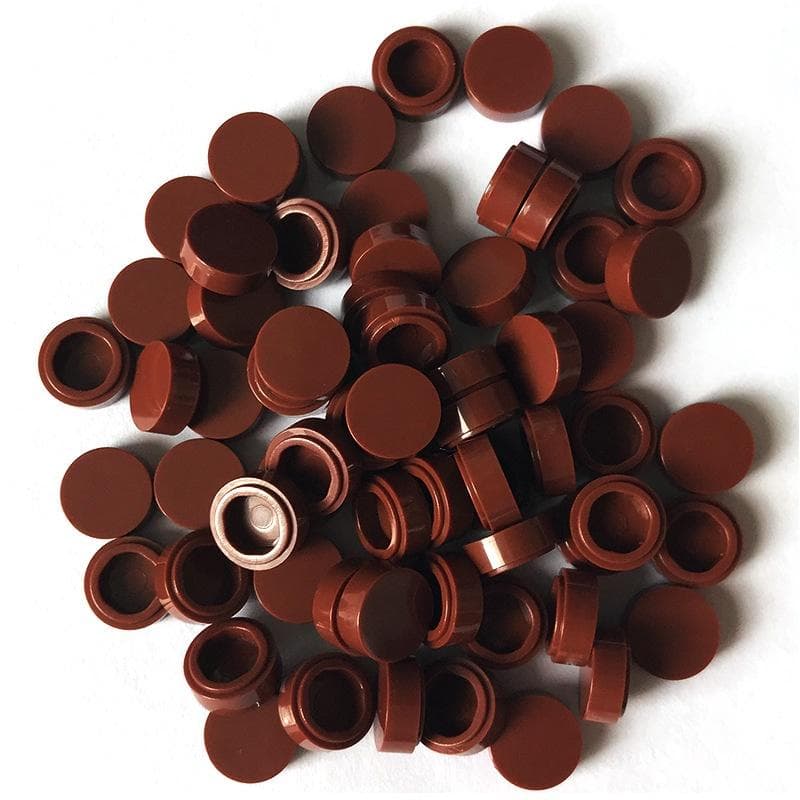 200pcs/lot Tile 1x1 Round Special Brick MOC Building Block Small Particle Bricks Parts Compatible with 98138 Toys brown