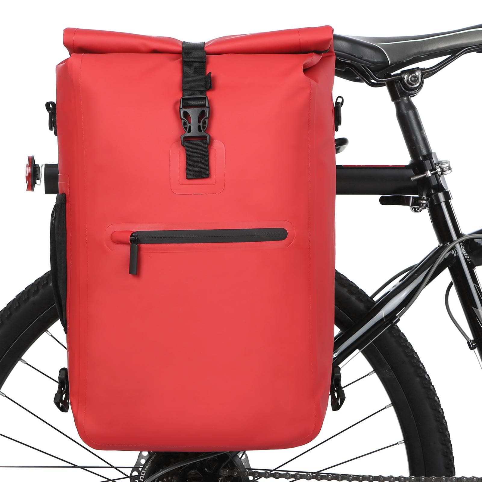 3-in-1 Waterproof Bike Pannier Bicycle Rear Rack Bag Backpack Shoulder Bag Outdoor Cycling red
