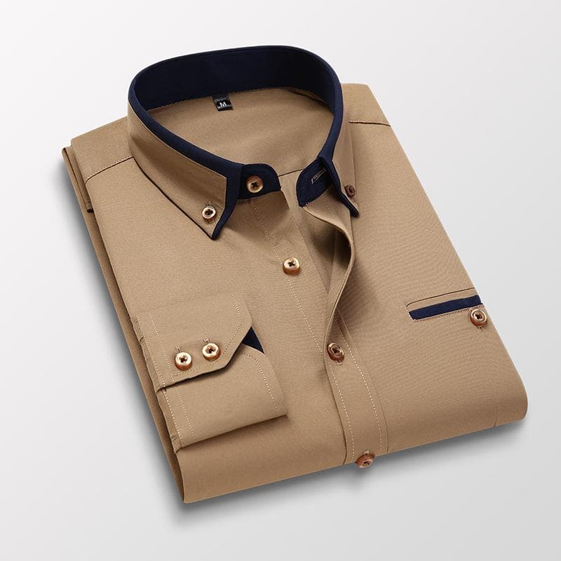 Men's Spring and Fall Casual Shirt Business Men's Office Shirts XS