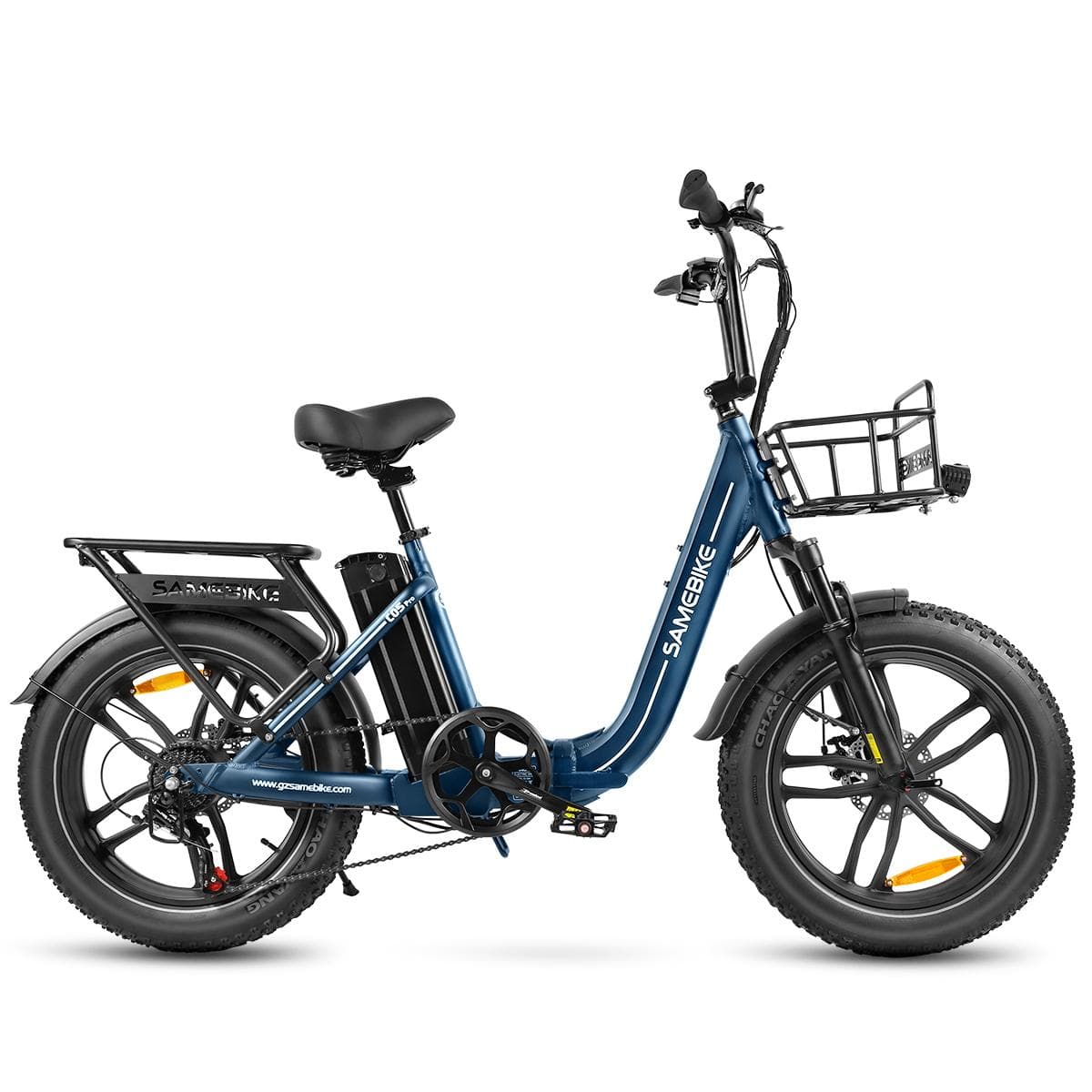 SAMEBIKE C05PRO Folding Ebike Adult 20Inch Fat Tire Electric Bicycle 500W Powerful Motor 36V13A Lithium Battery Electric Bicycle blue