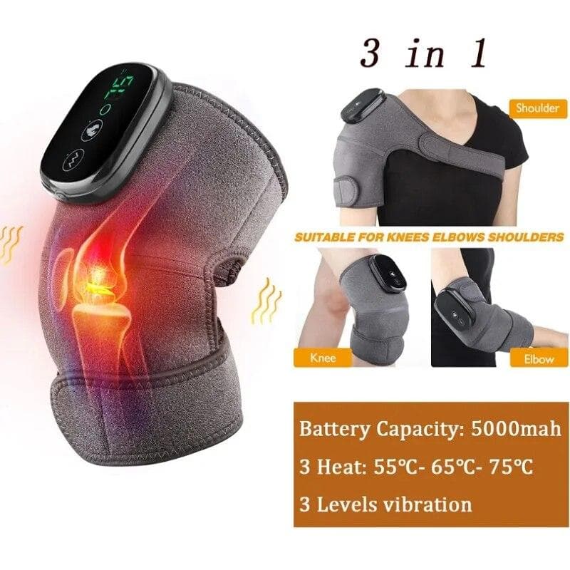 Electric Heating Vabration Shoulder Massager Brace Rechargeable Knee Elbow Massager Belt for Arthritis Pain Relief Health Care CHINA