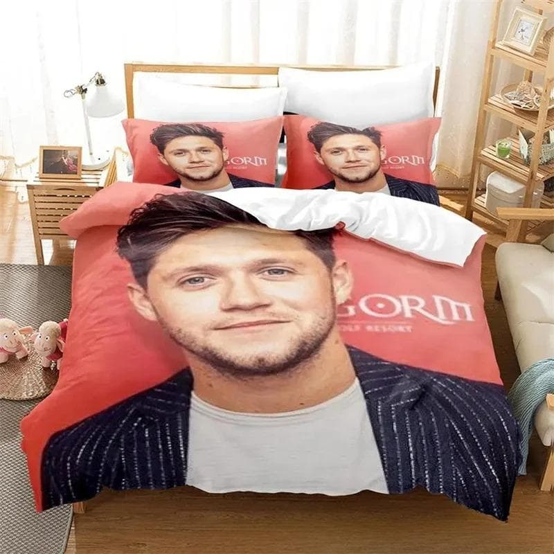 3D Print Niall Horan Bedding Set,Duvet Cover Comforter Bed Set Quilt Cover Pillowcase,King Queen Twin Size Boys Girls Adults 70x133cm 2pcs