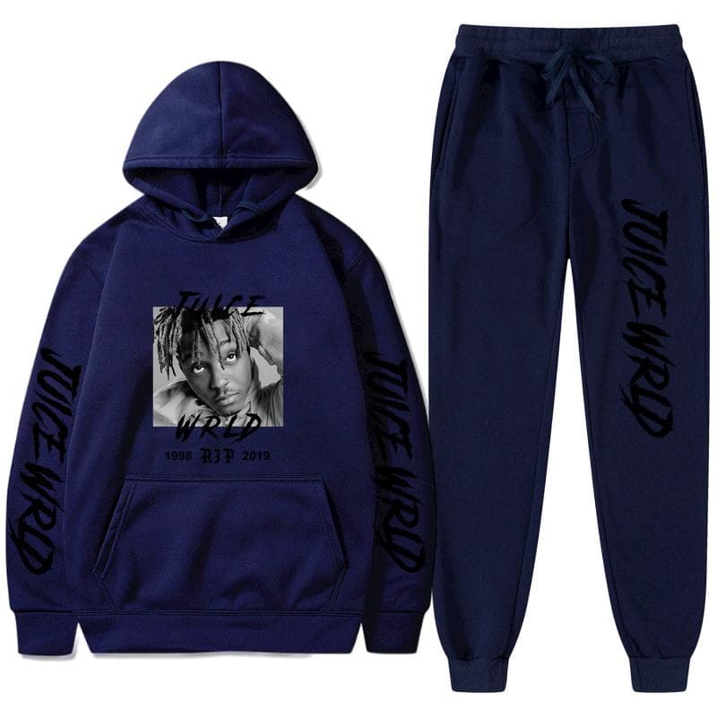 Women's Long Sleeves Women's Long Sleeves Set Tracksuit MeRapper Juice Wrld Hooded Sweatshirt Pants Hoodie Sportwear Suit XL