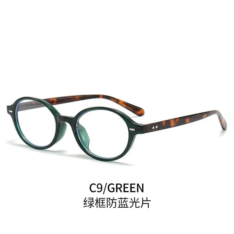 Vintage Luxury Designer Anti Blue Light Sunglasses Retro Oval Y2K Small Frame for Women