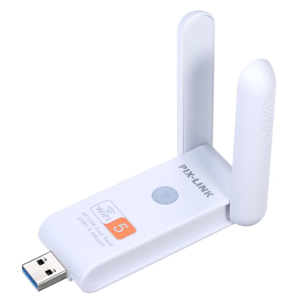 Wireless USB WiFi Adapter Dual Band 2.4G(up to 300Mbps) & 5G(up to 866Mbps)/2 High Gain white