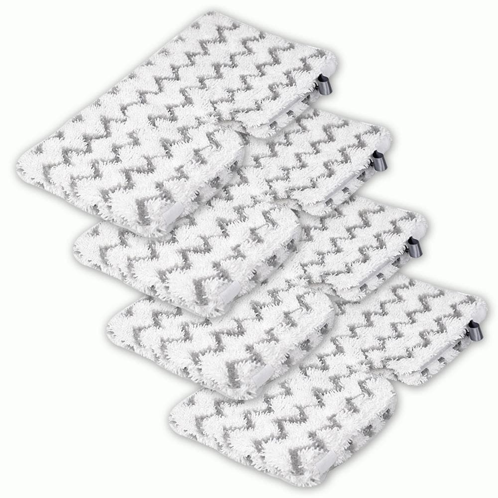 Set of 4 Microfiber Steam Mop Replacement Pads Mop Accessories Rectangular Washable Replacement 4 PCS grey