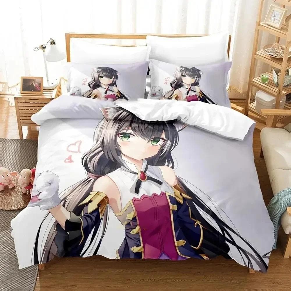 Anime Princess Connect! Re Dive Bedding Set Boys Girls Twin Queen Size Duvet Cover Pillowcase Bed Kids Adult Home Textileextile 135X200cm-2pcs
