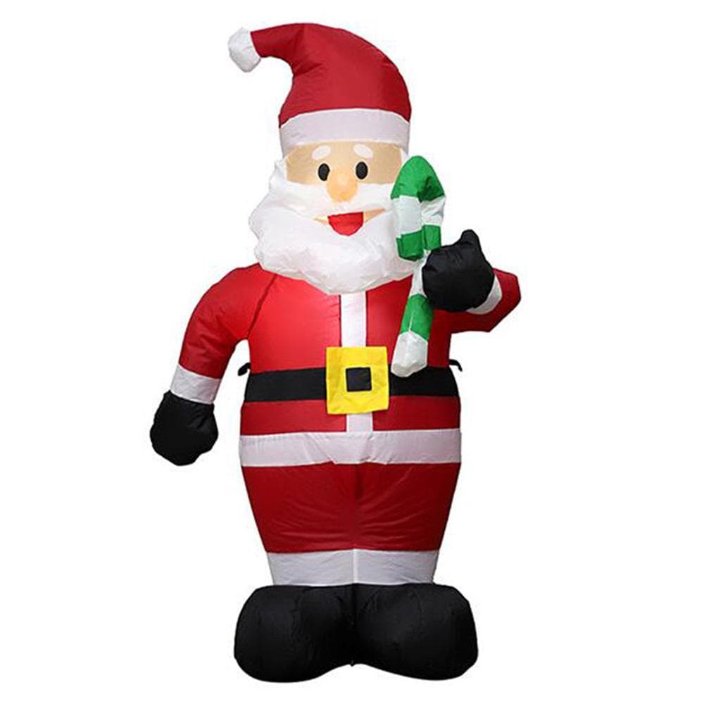 Inflatable Christmas Decorations 4 FT Inflatable Christmas Santa Claus with Candy Cane Waterproof EU Plug multicolour
