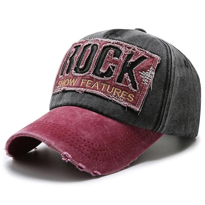 Korean Version Of The New Washed Letter Spring And Autumn Cap Men's And Women's Fashion Worn-Out Hat Denim Baseball Hat Sunhat Adjustable&>8Y black