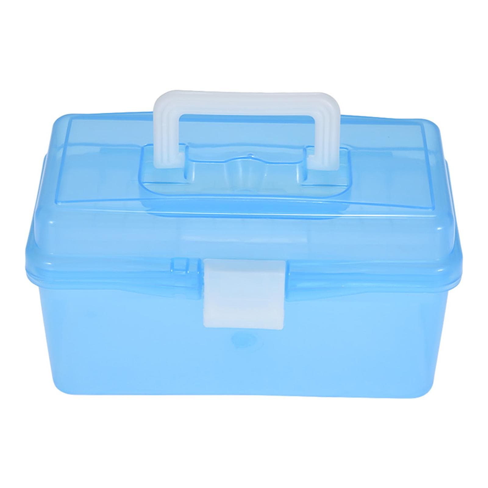 Clear Plastic Art Storage Box Watercolor Oil Painting Supplies Multipurpose Case Portable for blue