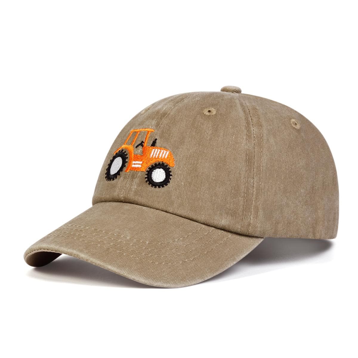 Children Truck Embroidery Wash Baseball Hat Fashion Cotton Adjustable Hats Boys and Girls Outdoor Casual Cap Golf Caps khaki