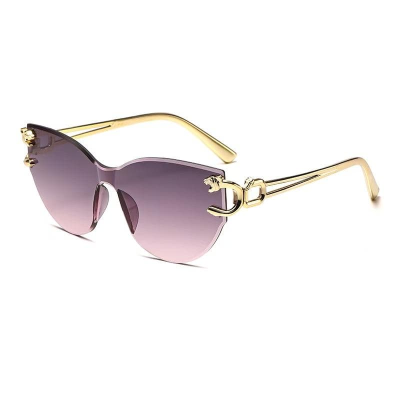 New Arrival Rimless Cat Eye Sunglasses for Women Men Big Sun Glasses Metal Frame Shades Fashion Unisex MULTI