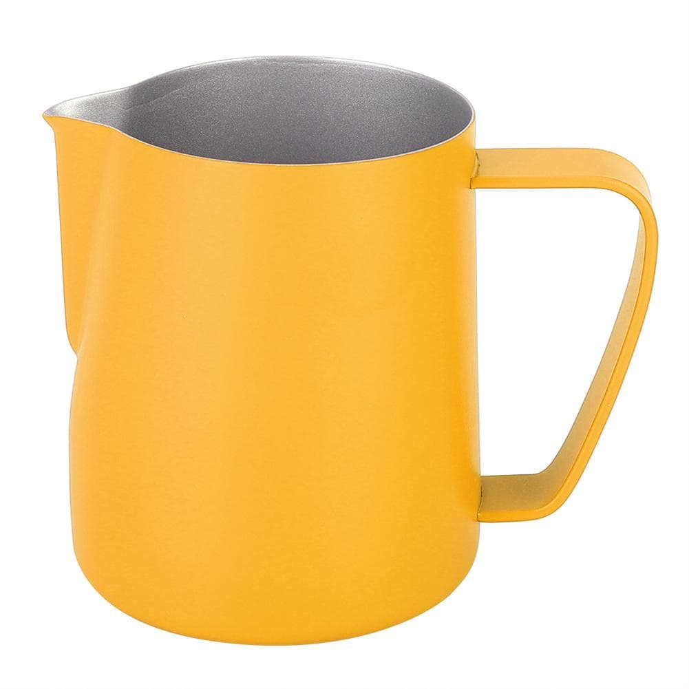 350ml Stainless Steel Milk Frothing Jug Frother Coffee Latte Container Cup Coffee UtensilsRose Red yellow