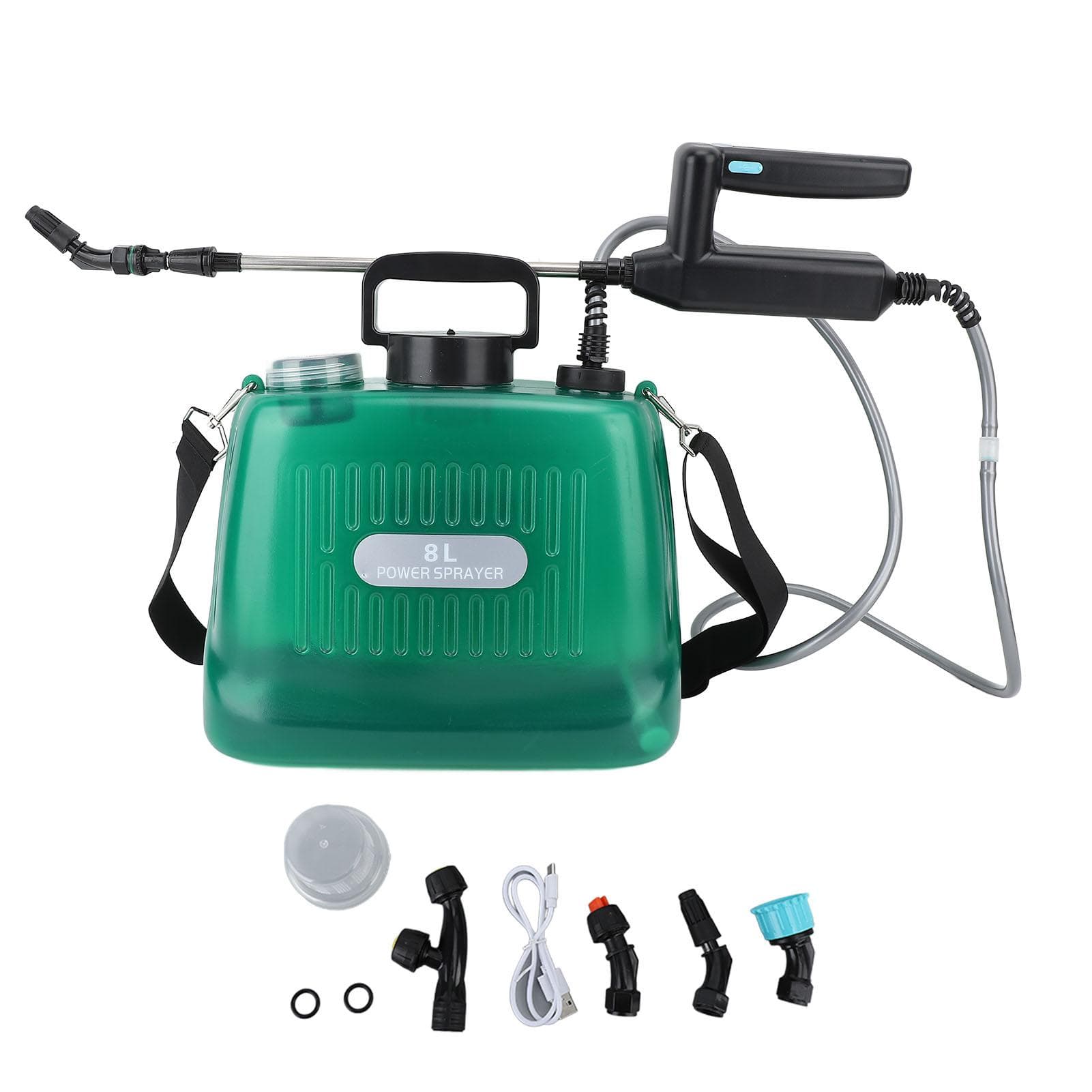 2.1 Gallon Battery Powered Sprayer 2000mAh Battery Electric Sprayer USB Rechargeable Potable Garden green