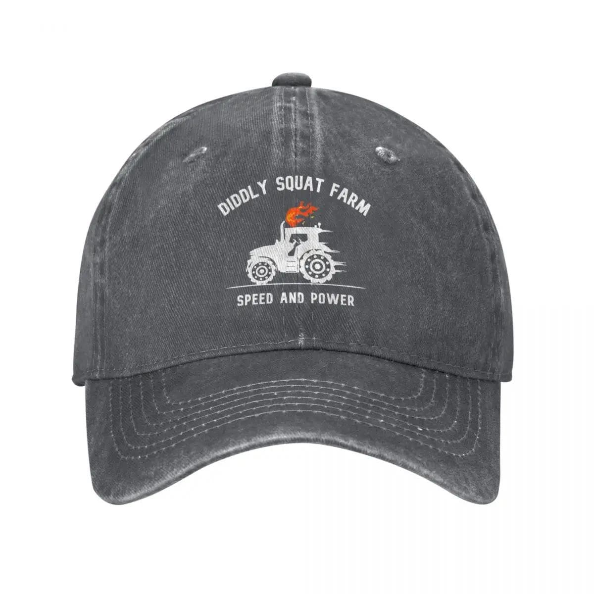Diddly Squat Farm Shop Logo Tractor Baseball Caps Vintage Distressed Washed Speed Power Snapback Men Women Outdoor Workouts Hats Adjustable dark gray