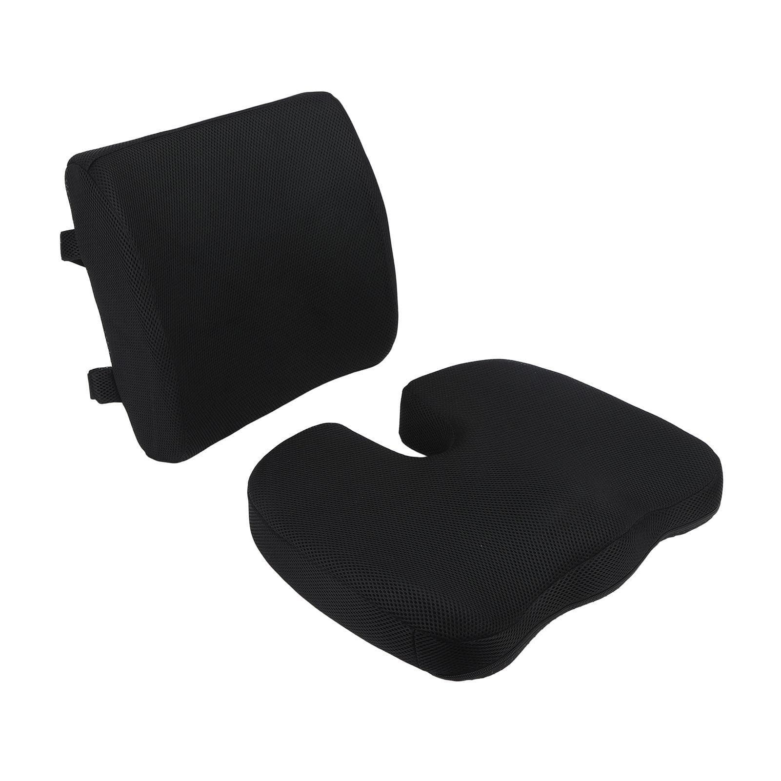 Seat Cushion Black Lumbar Support Pillow Pain Relief Soft Memory Foam Chair Cushions
