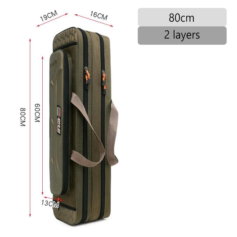 2/3/4 layer 80/90/100/120/125/130CM Fishing Bag Fishing Rod Reel Lure Pole Storage Bag Case Fishing Gear Tackle 2 Layer 80cm