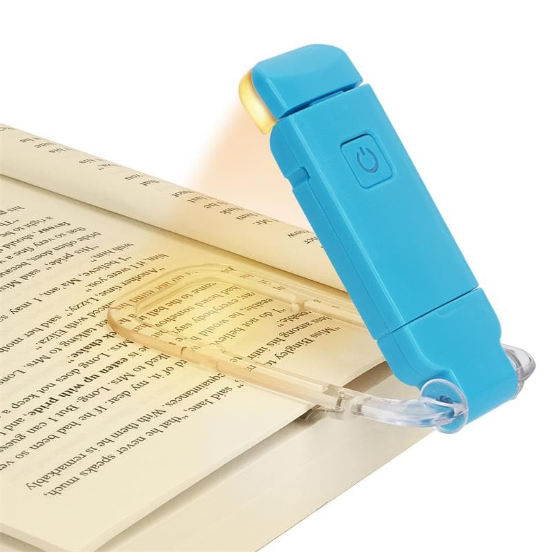 LED USB Rechargeable Book Light Reading Light Eye Protection Night Light Portable Clip Desk Light Bookmark Read Light Night Lamp blue