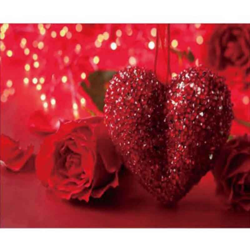 5D DIY Diamond Painting Cross Stitch Full Round Drill Red rose love Diamond Embroidery 20X30CM