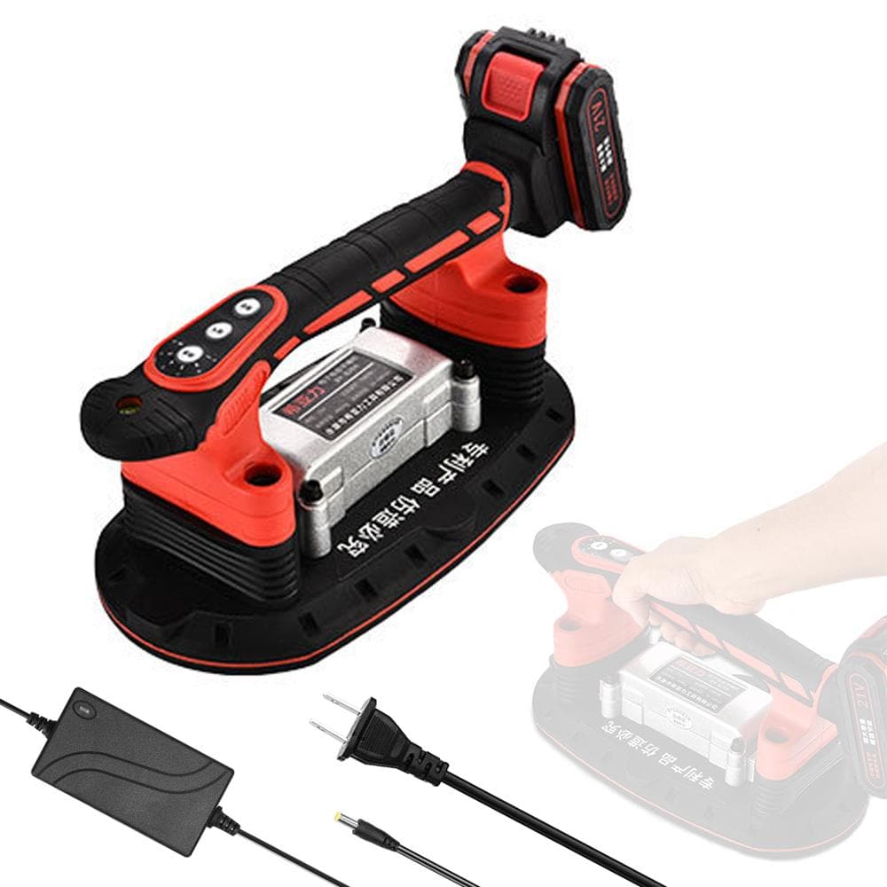 Handheld Tiles Vibrators Electric Tiling Tiles Machine Tile Installation Tool Suction Cup Automatic 1 Battery red black