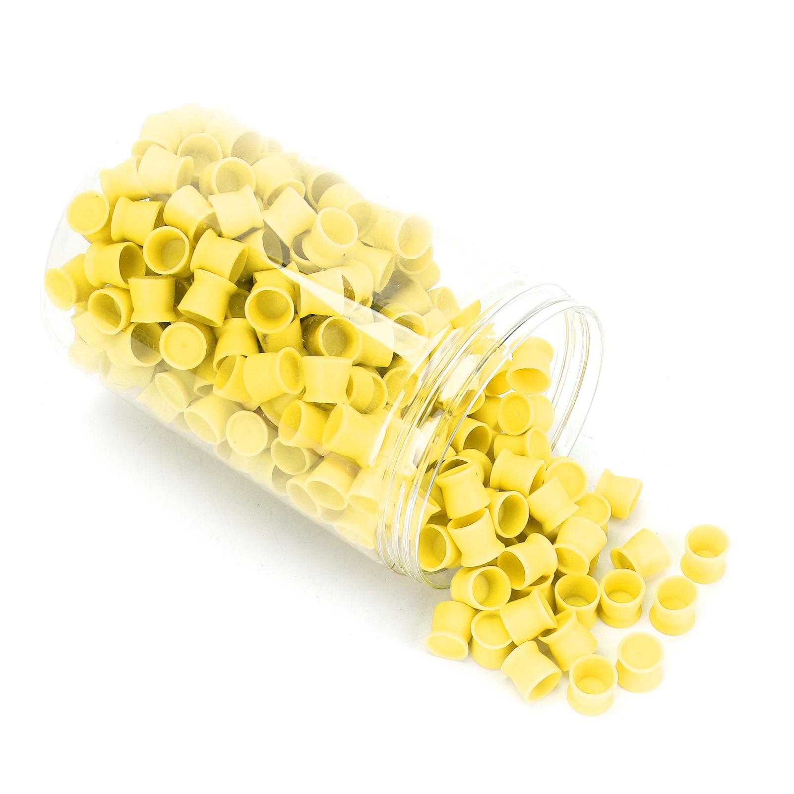 300pcs Tattoo Ink Pigment Cup Disposable Silicone Eyebrow Lip Eyes Tattoo Pigment CupRed yellow