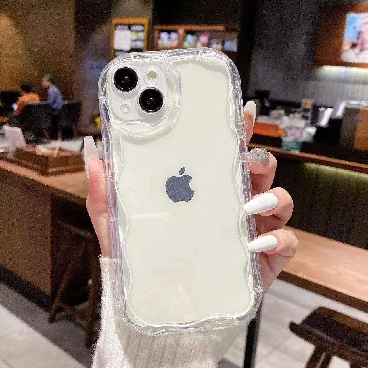 Clear Anti-Fall Case for iPhone16 Pro Max, 15 Plus, 14 Pro, and 13X - Cream Color iPhone 13
