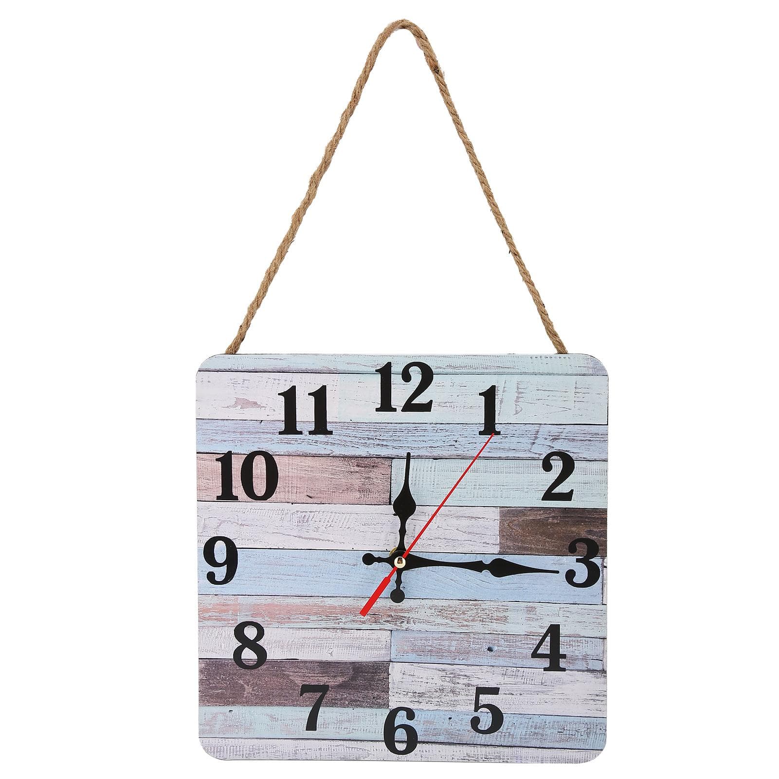 Wall Clock Industrial Style Silent Quartz Movement Density Board Large Arabic Numerals Display Wall