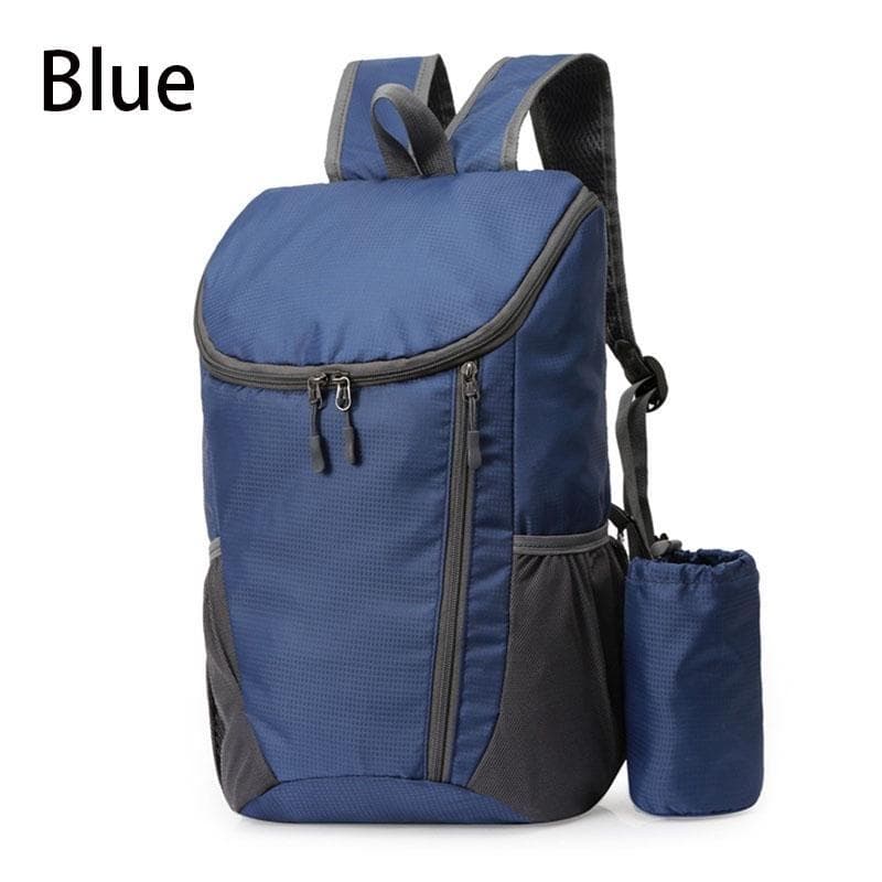 1Pcs Large Capacity Folding Bag Lightweight Waterproof 8 Colors Outdoor Bag Travel Sports Foldable Backpacks One Size blue