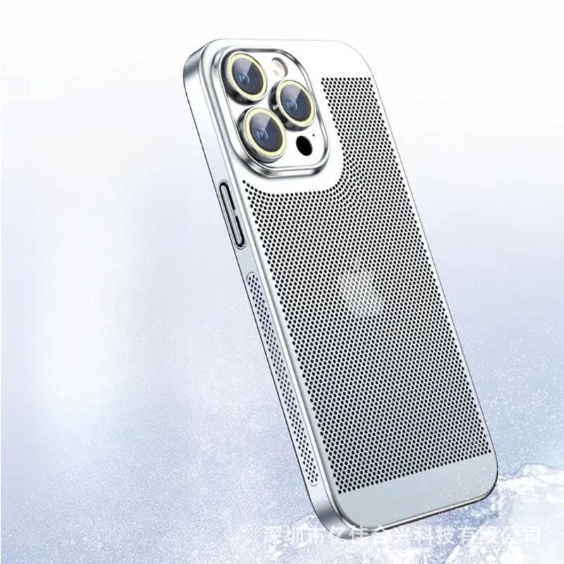 Electroplating Heat Dissipation Mesh Case Suitable for IPhone16PROMAX Cooling Mobile Phone Case 15 Apple 13 Full-inclusive Jacket iPhone 14PRO