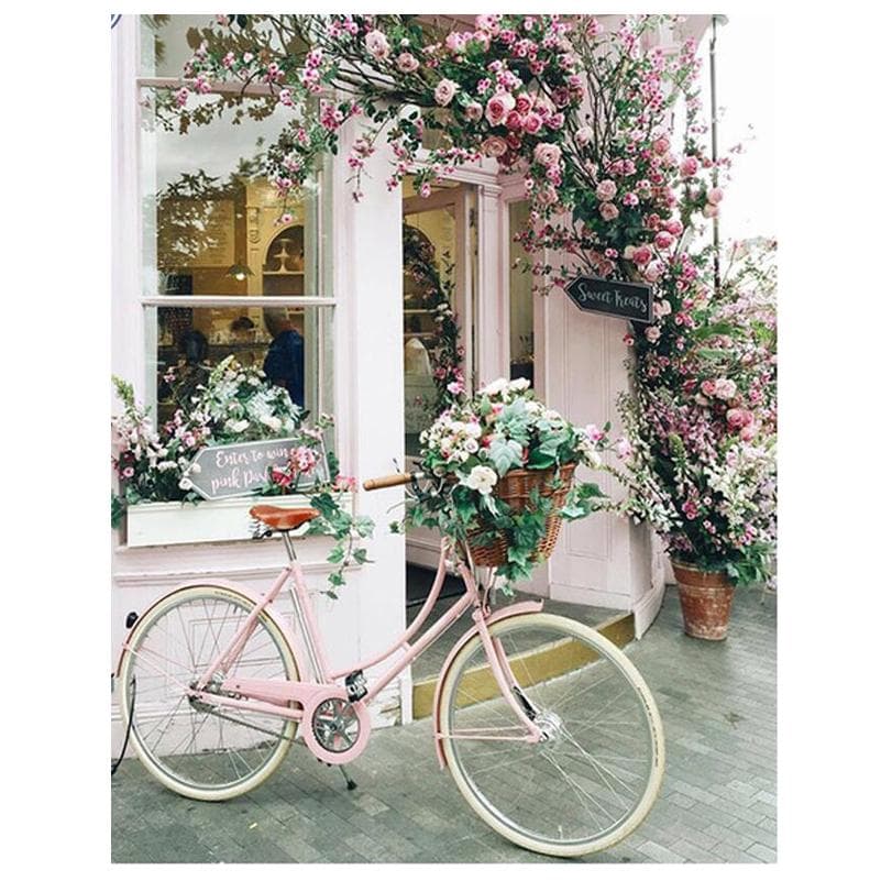 DIY Diamond Embroidery Bicycle Flowers Diamond Painting,Cross Stitch 20X30CM