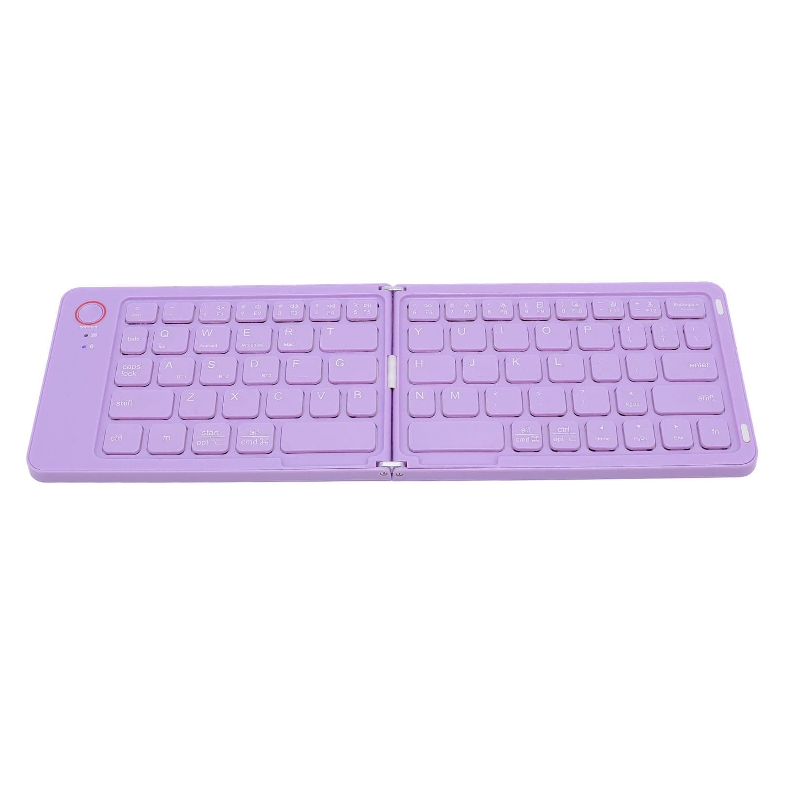 Foldable Bluetooth Keyboard 67 Keys Rechargeable Magnetic Slim Universal Portable Wireless Keyboard purple