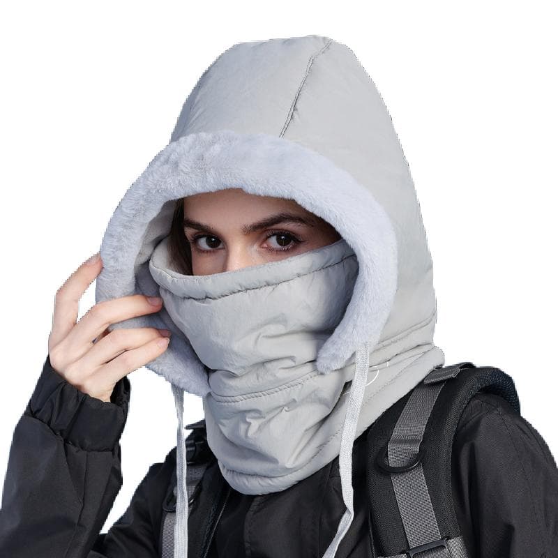 Balaclava Cold Weather Windproof Ski Winter Hat Breathable Thermal Face Mask Neck Warmer Scarf Cycling Neck Warmer light grey