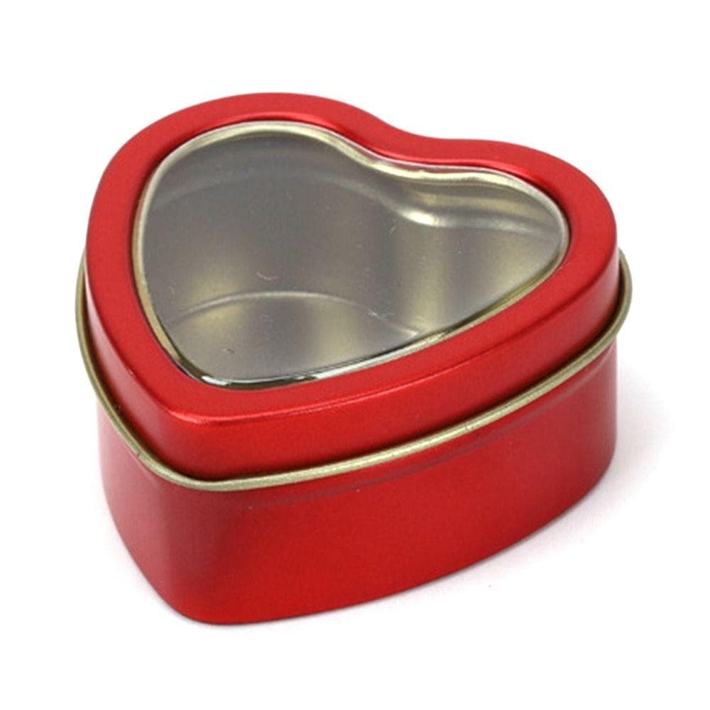 Heart Shape Metal Box Aluminum Tin Jar for Cream Balm Nail Candle Cosmetic Container Refillable Tea Cans Candy Packaging Box red