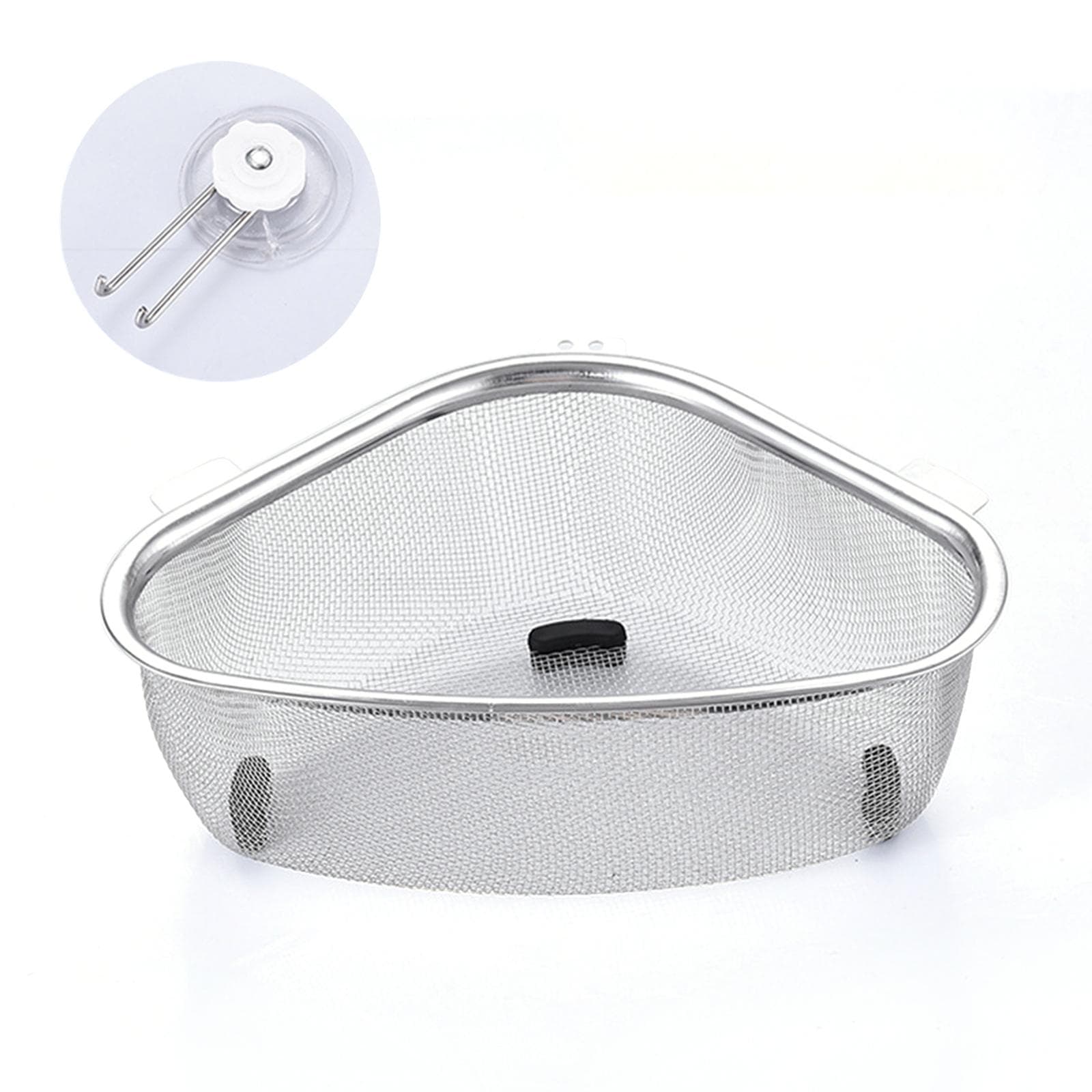 Sink Draining Basket Stainless Steel Fine Mesh Triangular Kitchen Sink Corner Strainer Basket for