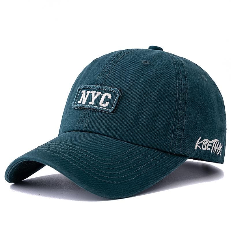 Hot Sale Unisex Washed Cotton NYC Embroidery Baseball Cap Outdoor Casual Rich Color Shading Sun Dad Hat For Women And Men 56cm-60cm green