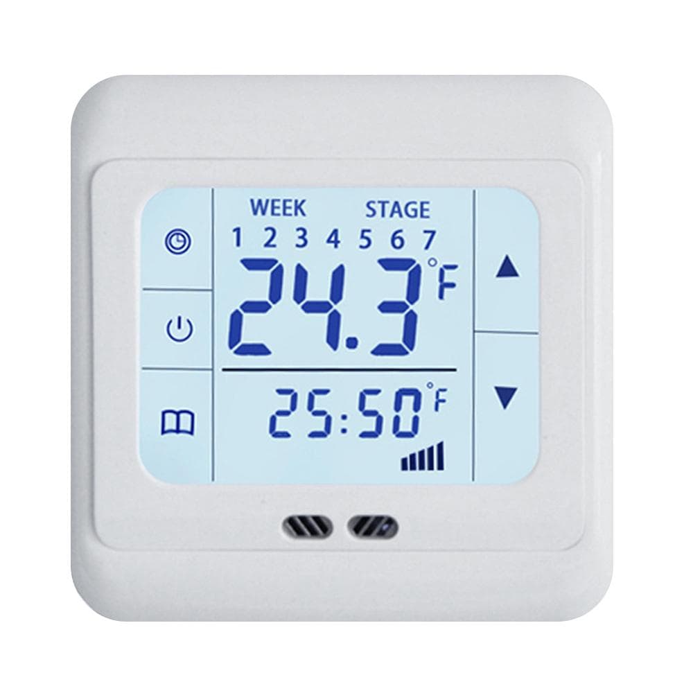 Electric Heating Thermostat 099 ( celsius ) 16000 (mA) Touch LCD Screen Floor Heating Thermostat white