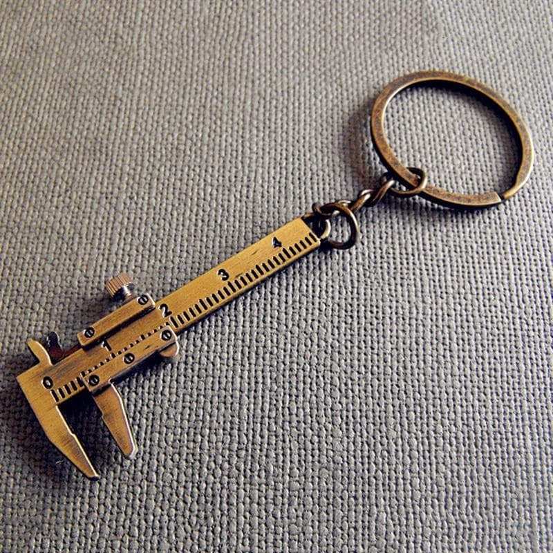 Home Supplies Fashion Accessories Mini Vernier Caliper Key Ring Portable Keychain bronze