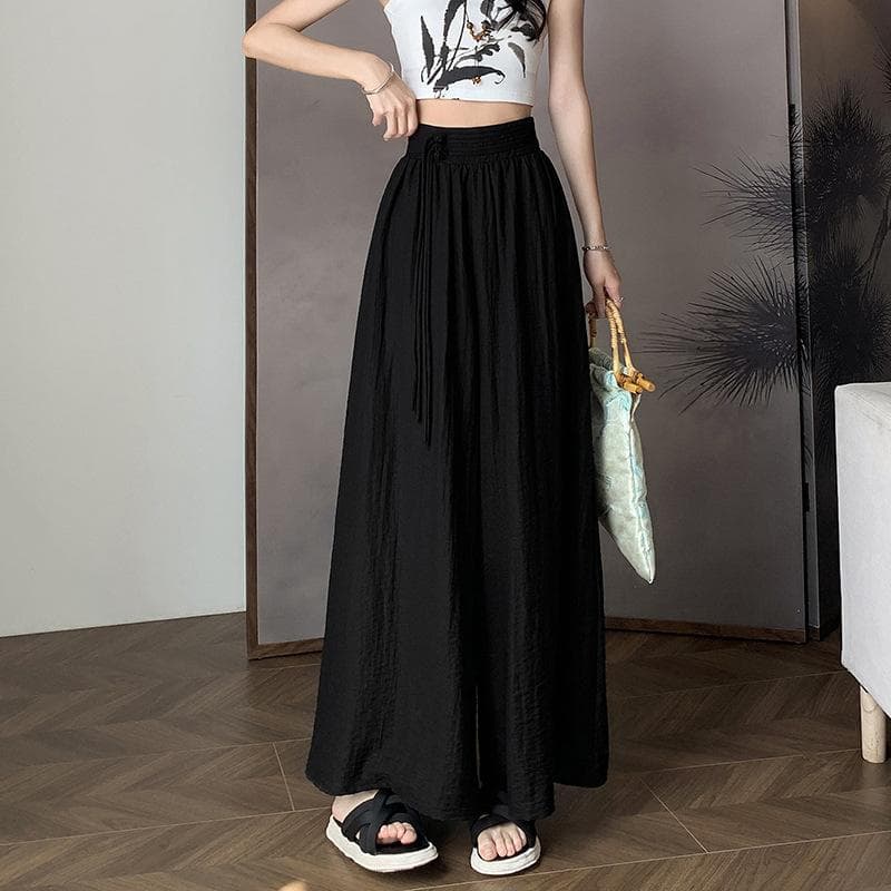 Summer New Style Women's New Chinese Style Frog Button Wide-leg Culottes Made of Cotton and Linen. XL