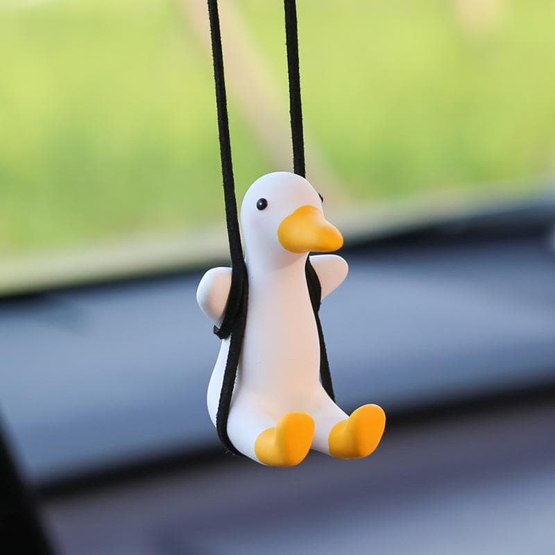 Cute Duck Car Pendant Swinging Autumn Car Rearview Mirror Pendant Pendant Car Interior Accessories