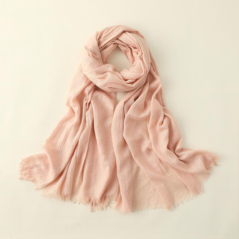 Summer Silk Scarf for Women, Fashionable Sun Protection and Shading, Beach Long Scarf, Solid Color Cotton and Linen Silk Scarf, Scarf 100*195CM