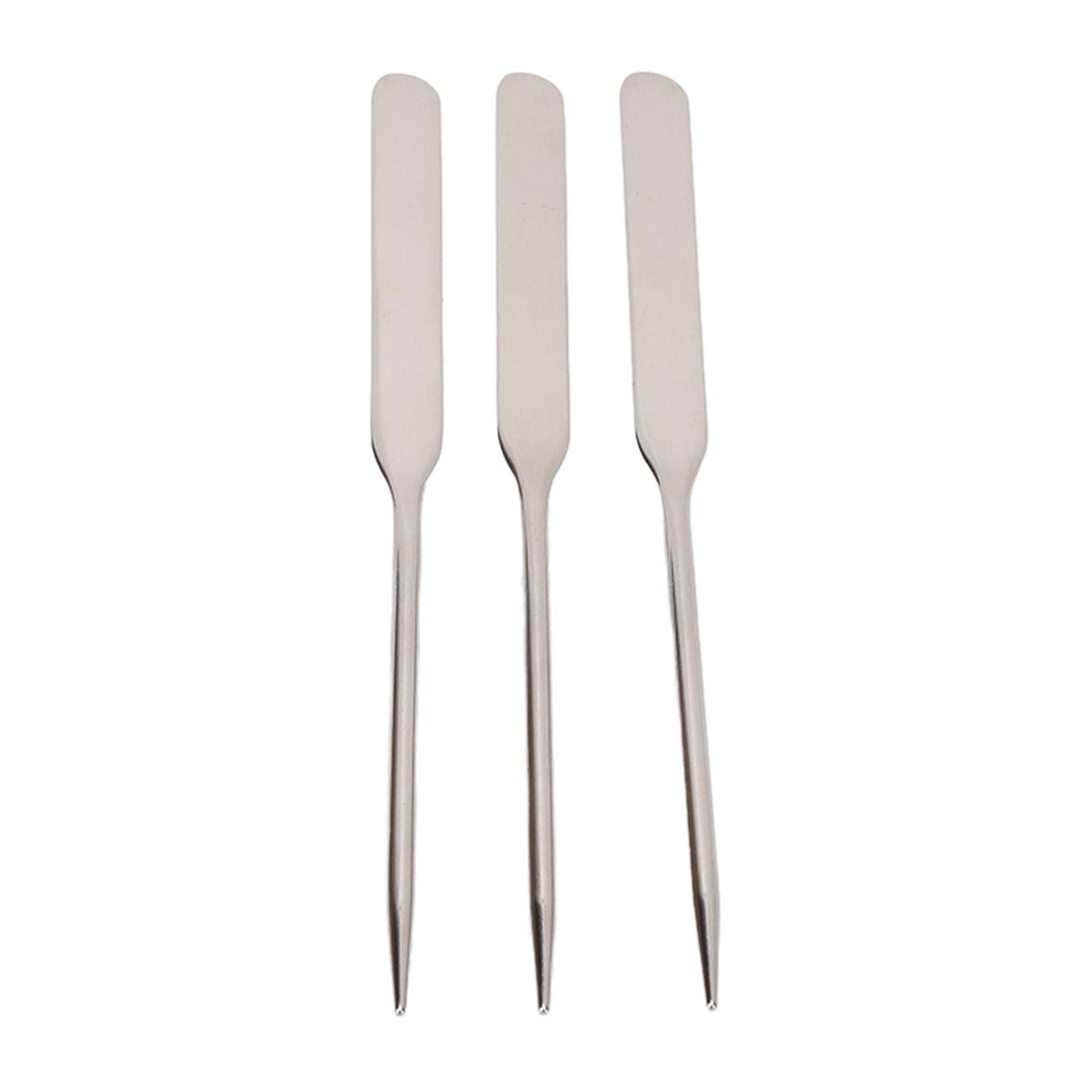 3Pcs Nail Art Stirring Rod Stainless Steel Glue Mixing Spoon Spatula Tool for Home Salon