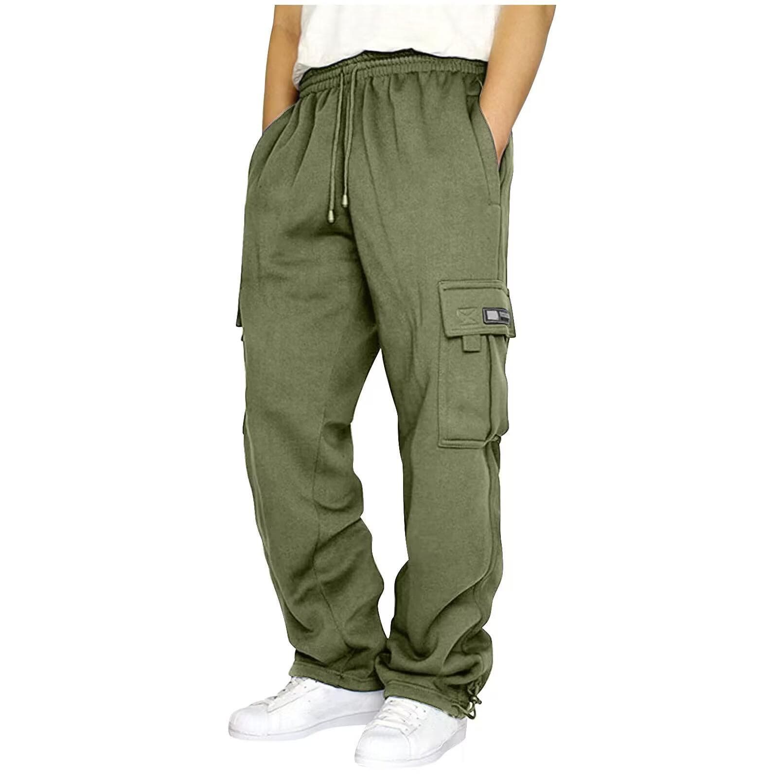 Sports Casual Pants Tying Feet Multi-pocket Tether for Men's New Loose Work Trousers 5XL
