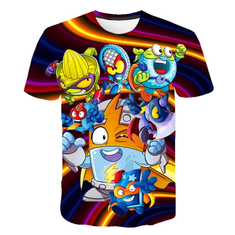 1-14 Years Super Zings Children Short Sleeve T-shirts Clothing Boys Girls Cartoon Casual Tshirts Clothes Unisex Cute Fashion Tee 130